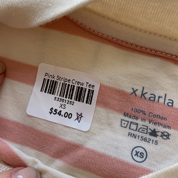 X Karla Pink Striped Crop Tee - Picture 4 of 5